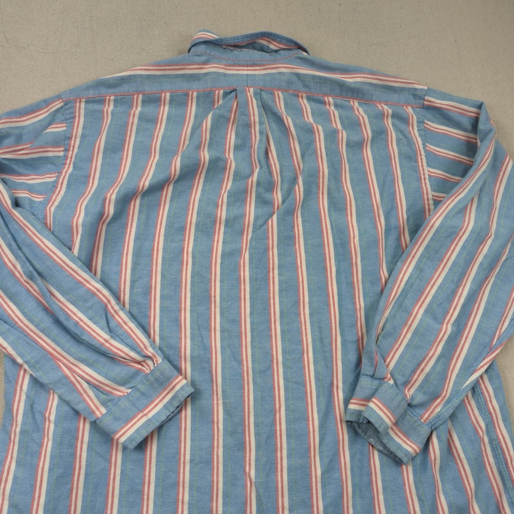 Vtg Polo Ralph Lauren Shirt Mens Extra Large Striped Blaire Cotton Linen Oxford - Picture 9 of 11